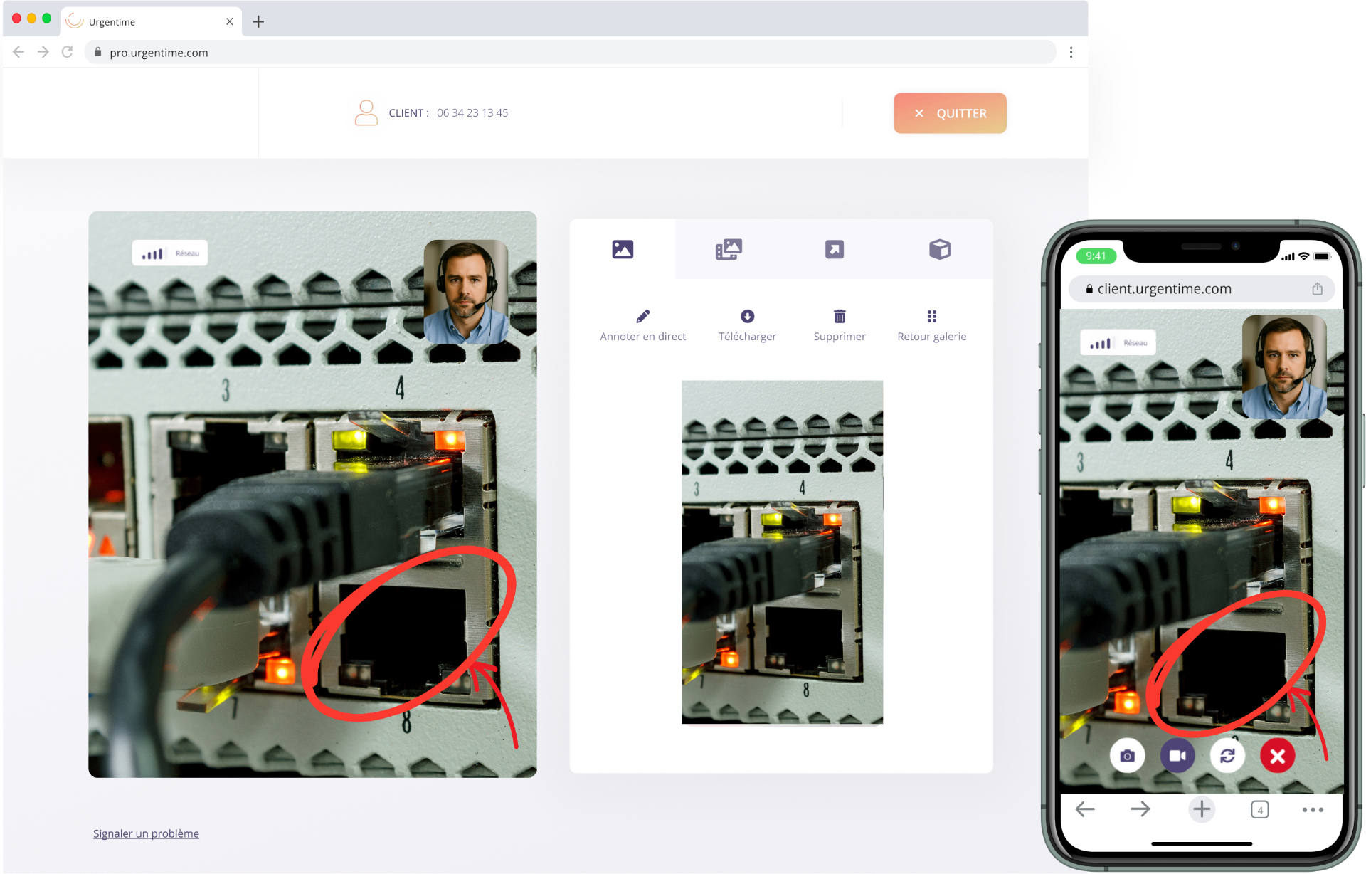 Visio-assistance pour diagnostic télécom à distance - baie de brassage